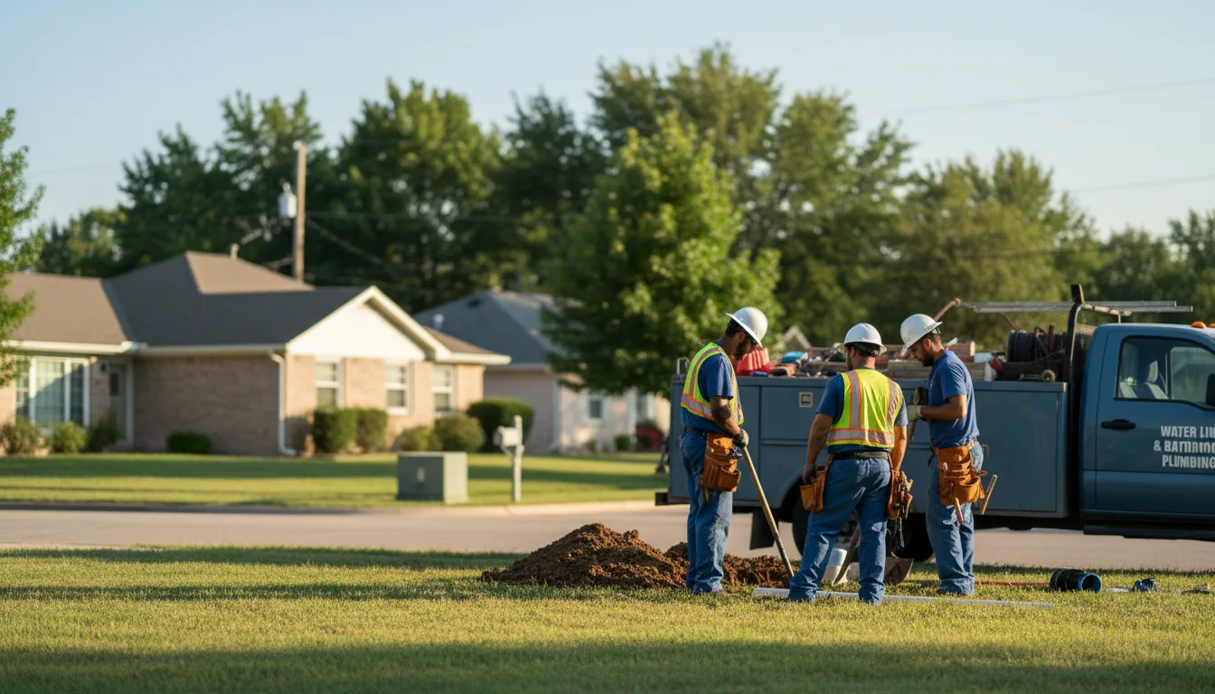 Residential water line and bathroom plumbing service in Bellevue, NE